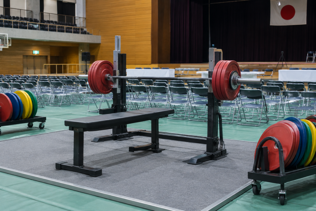 ベンチプレス大会会場をイメージした競技台